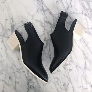 Clarks Juniper Sling Black Leather Ankle Boot